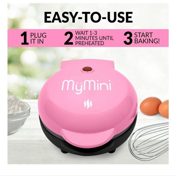 NWT MyMini My Mini Heart Waffle Maker Pink - Picture 4 of 6